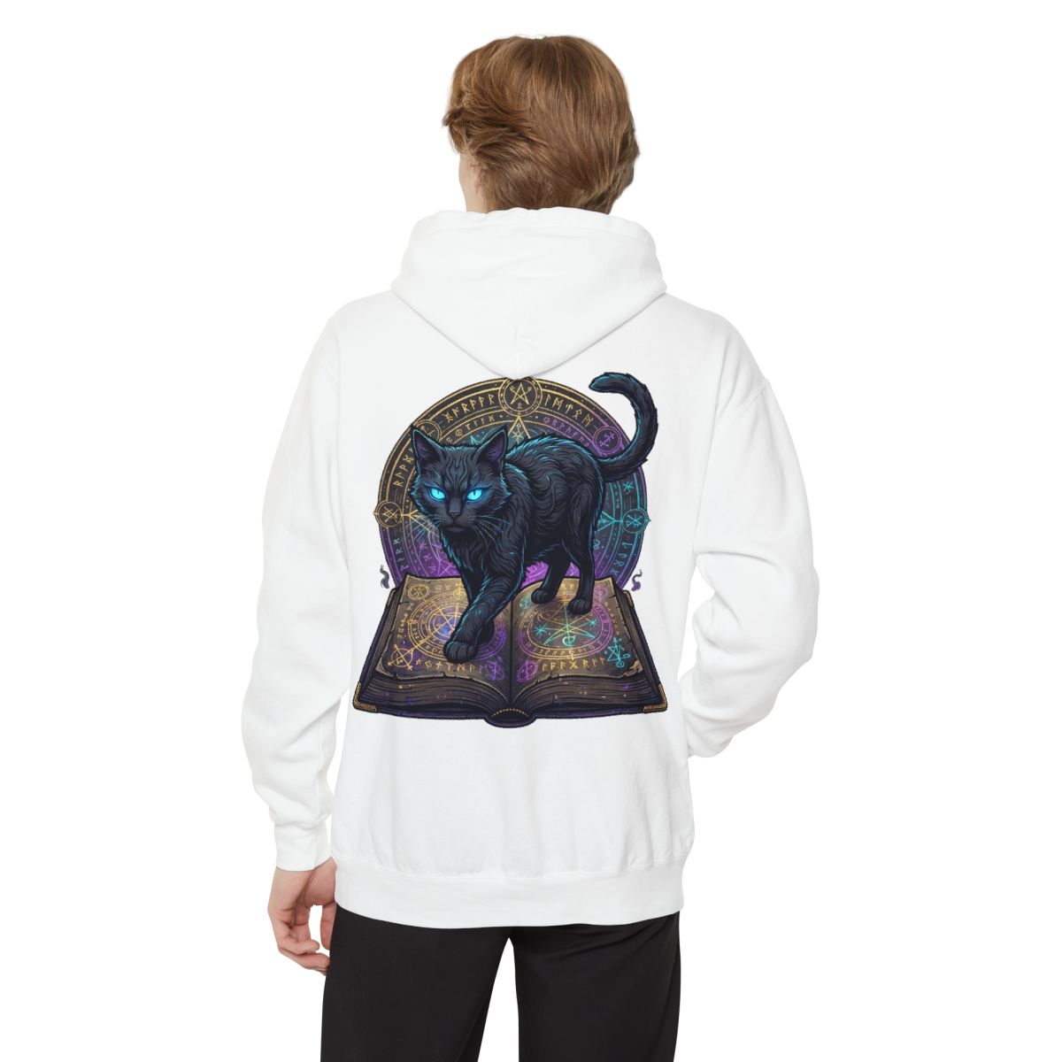 Color: White | Guardian of the Book of Shadows Garment-Dyed Hoodie