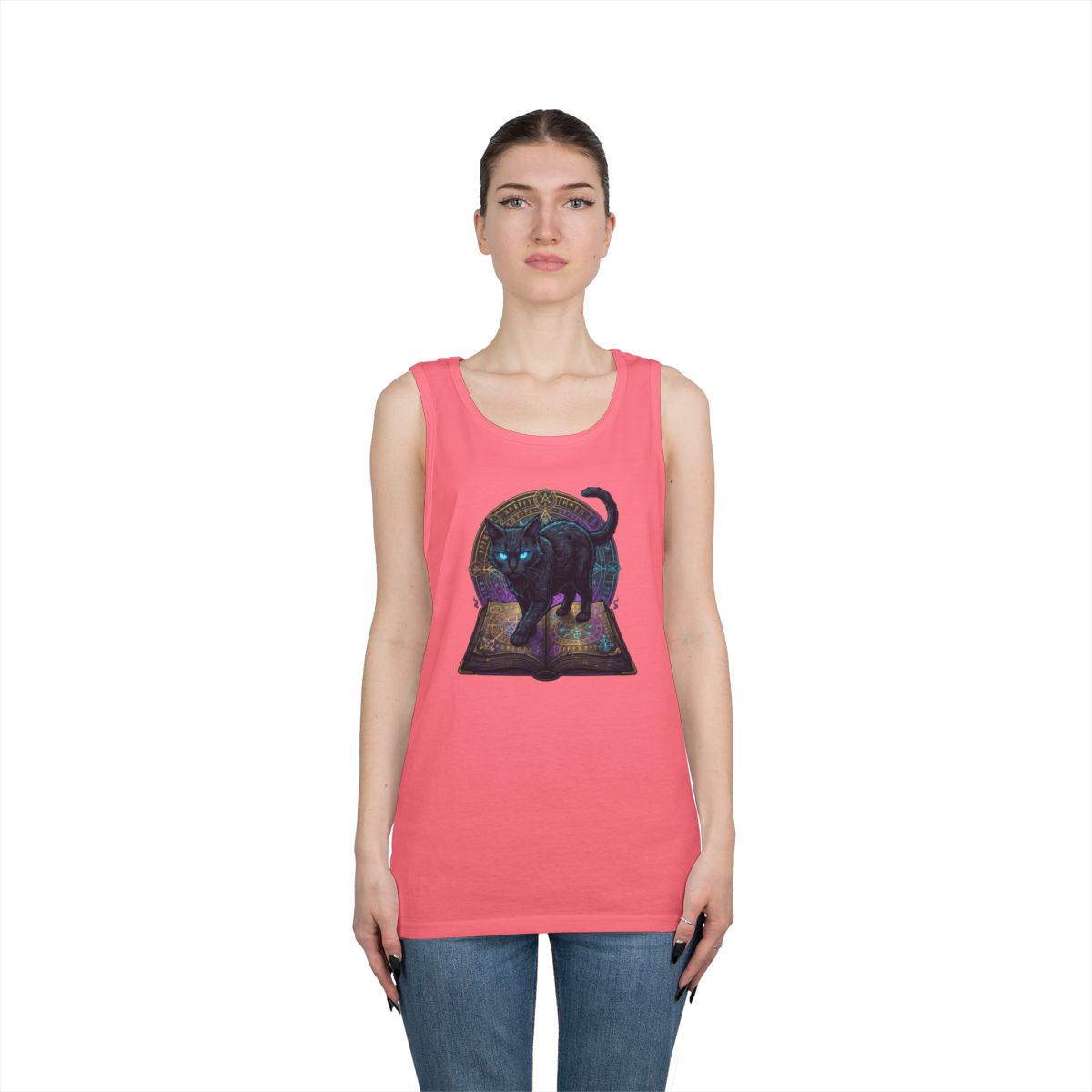 Color: Safety Pink | Guardian of the Book of Shadows Tank Top