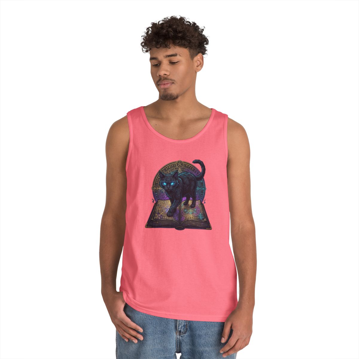Color: Safety Pink | Guardian of the Book of Shadows Tank Top