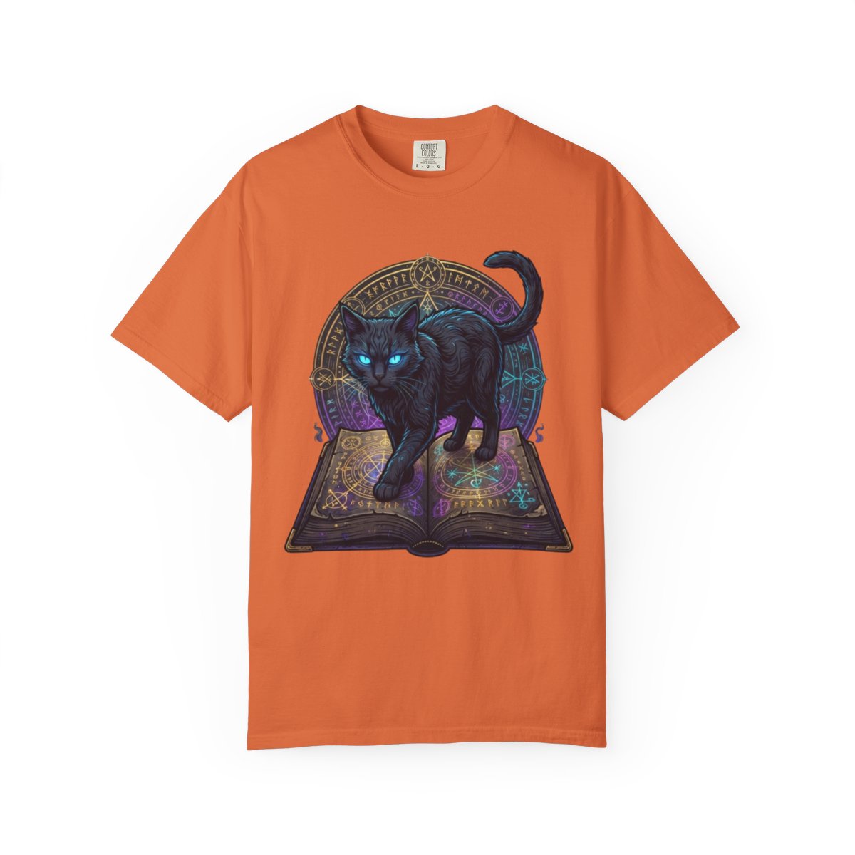 Color: Burnt Orange | Guardian of the Book of Shadows Unisex Garment-Dyed Tee
