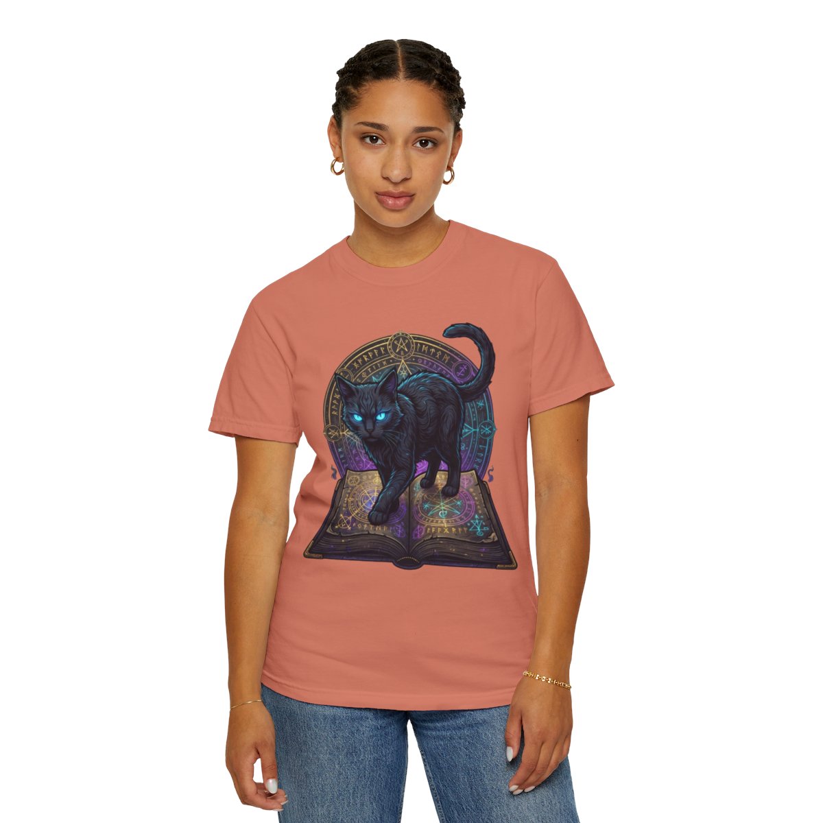 Color: Terracotta | Guardian of the Book of Shadows Unisex Garment-Dyed Tee