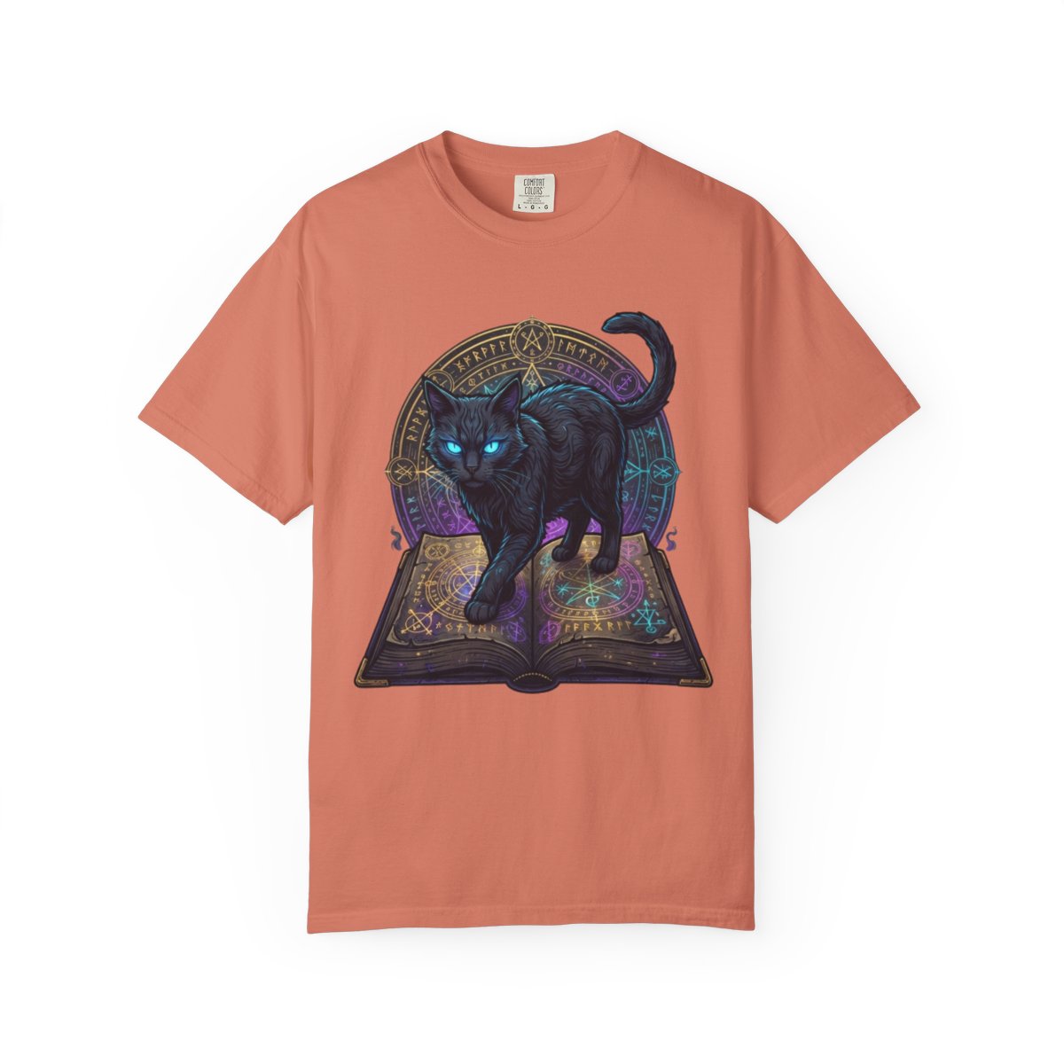 Color: Terracotta | Guardian of the Book of Shadows Unisex Garment-Dyed Tee
