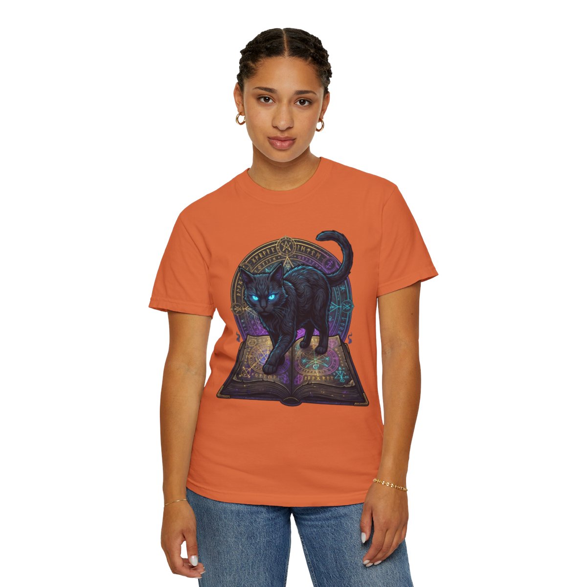 Color: Burnt Orange | Guardian of the Book of Shadows Unisex Garment-Dyed Tee