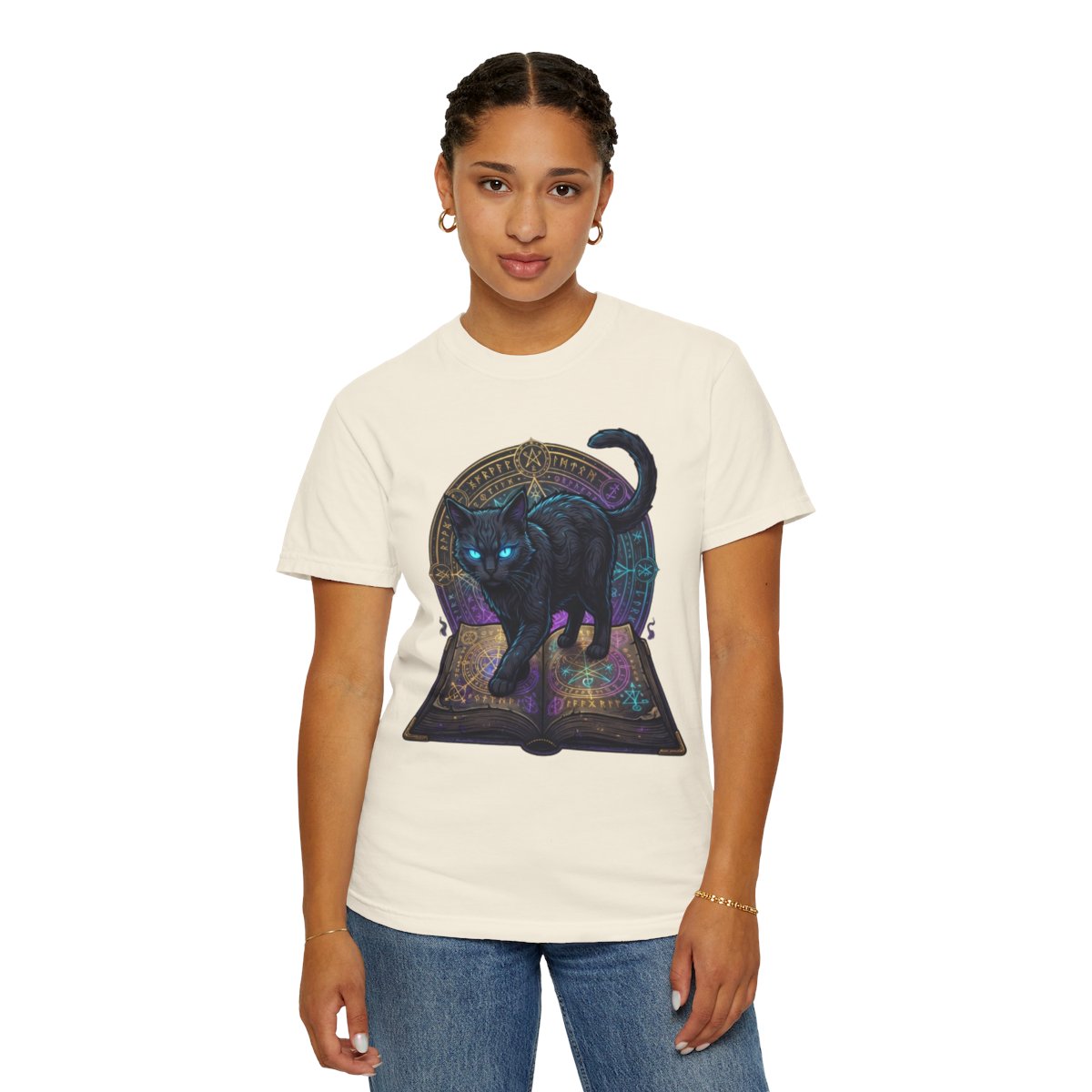 Color: Ivory | Guardian of the Book of Shadows Unisex Garment-Dyed Tee