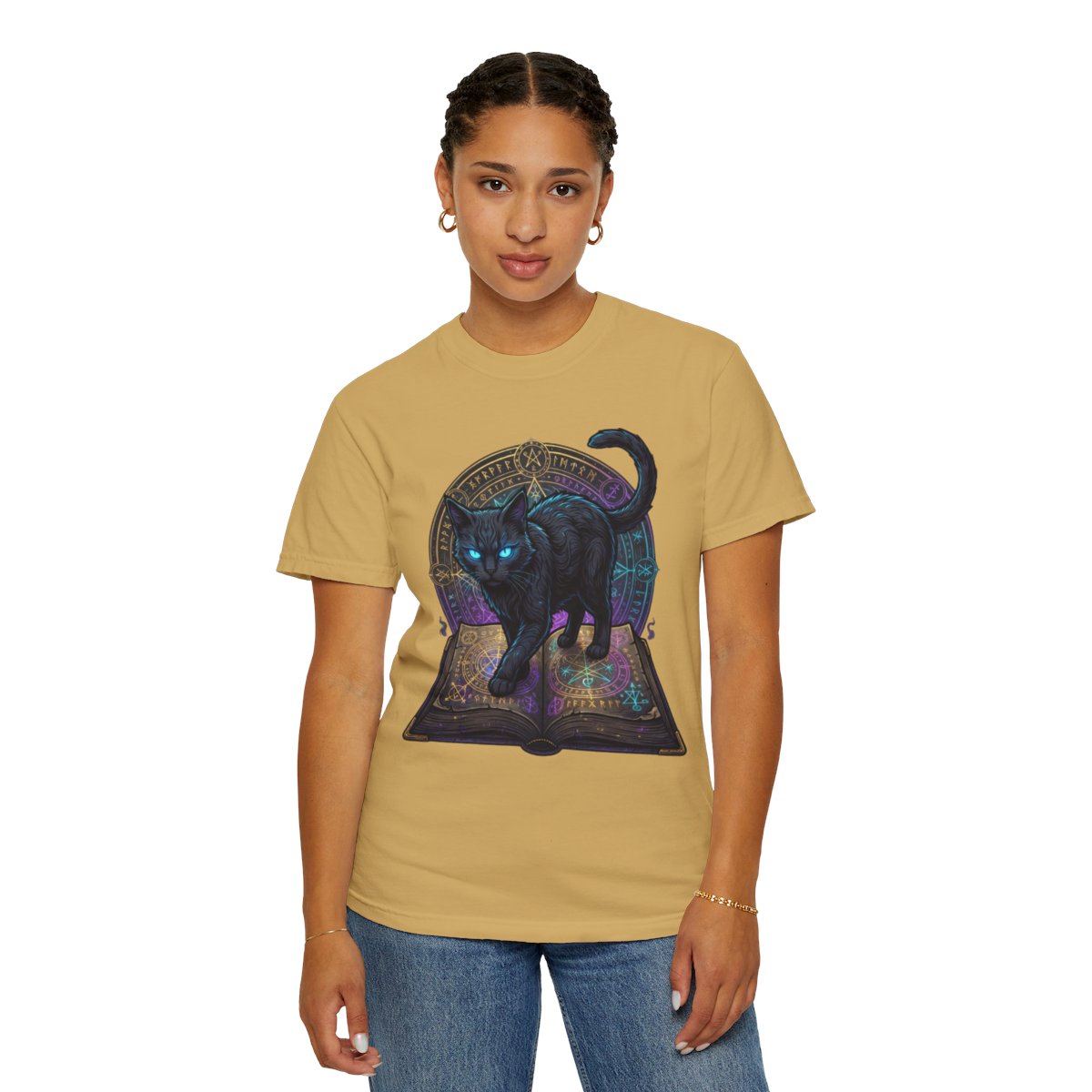Color: Mustard | Guardian of the Book of Shadows Unisex Garment-Dyed Tee