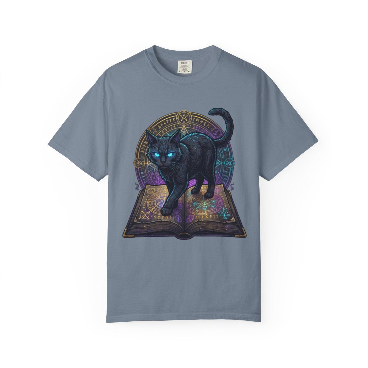 Color: Blue Jean | Guardian of the Book of Shadows Unisex Garment-Dyed Tee