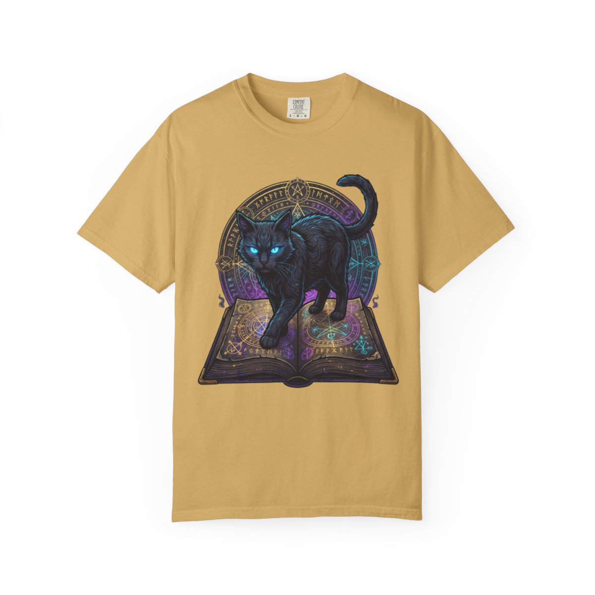 Color: Mustard | Guardian of the Book of Shadows Unisex Garment-Dyed Tee