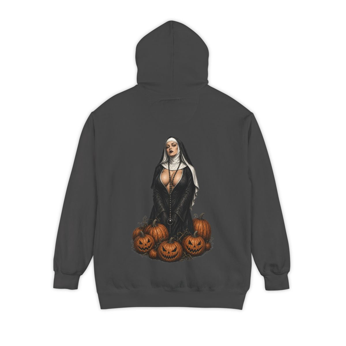 Color: Pepper | Halloween Nun Garment-Dyed Hoodie