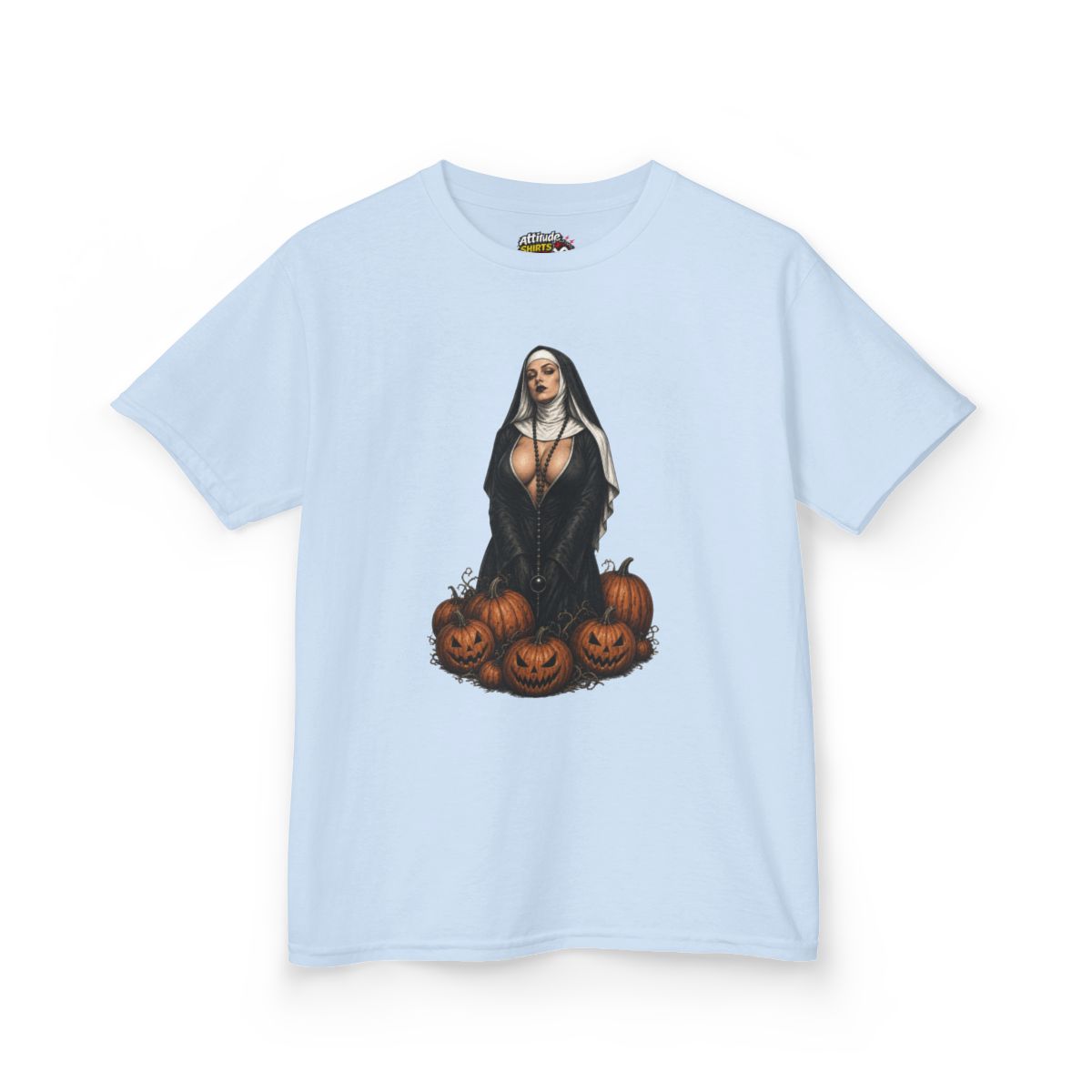 Color: Light Blue | Halloween Nun Kids Tee