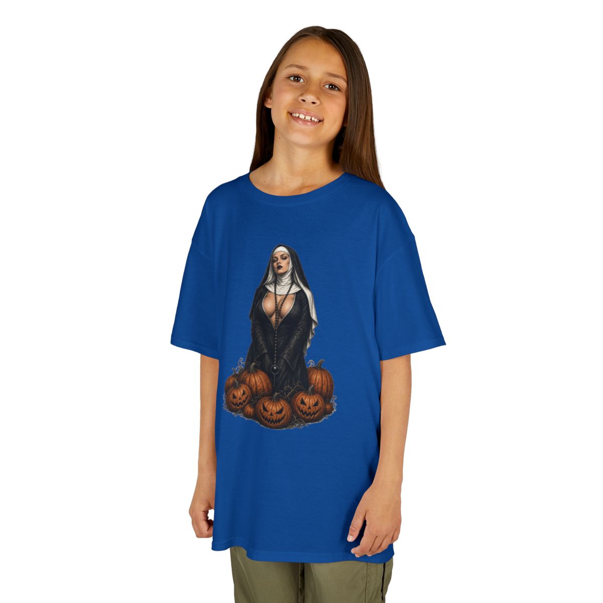 Color: Royal | Halloween Nun Kids Tee