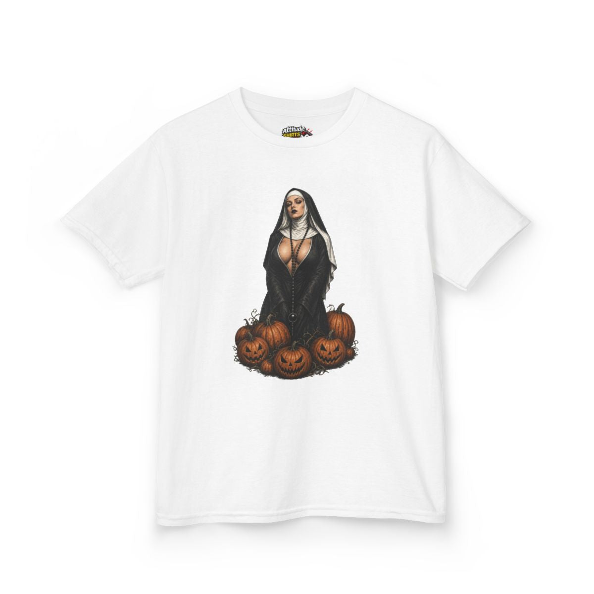 Color: White | Halloween Nun Kids Tee