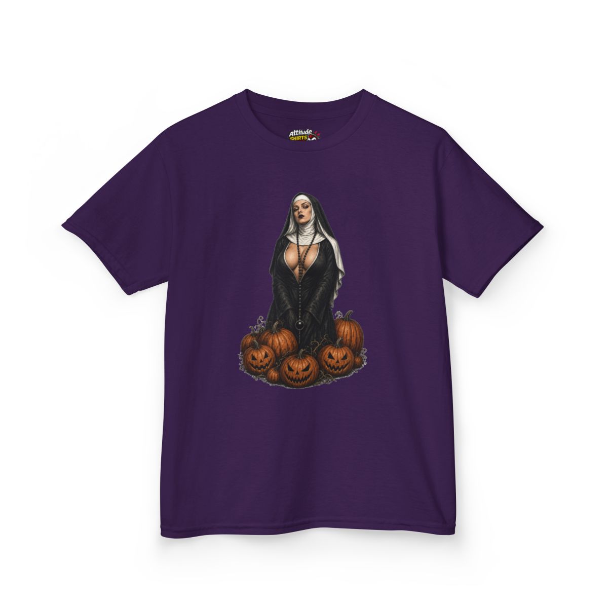 Color: Purple | Halloween Nun Kids Tee