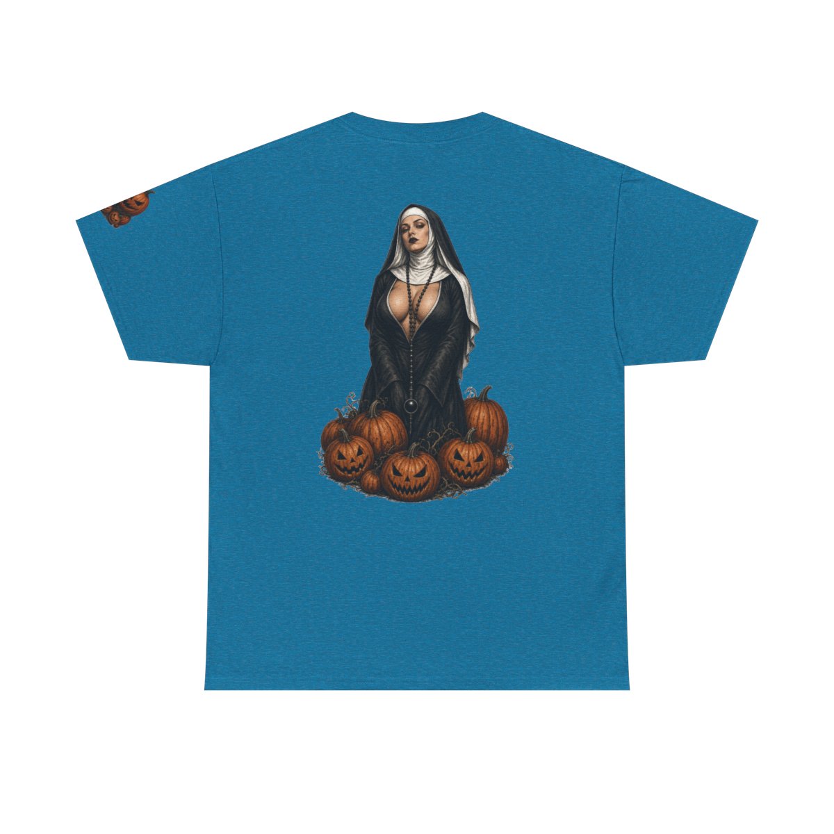 Color: Antique Sapphire | Halloween Nun Premium Graphic Tee
