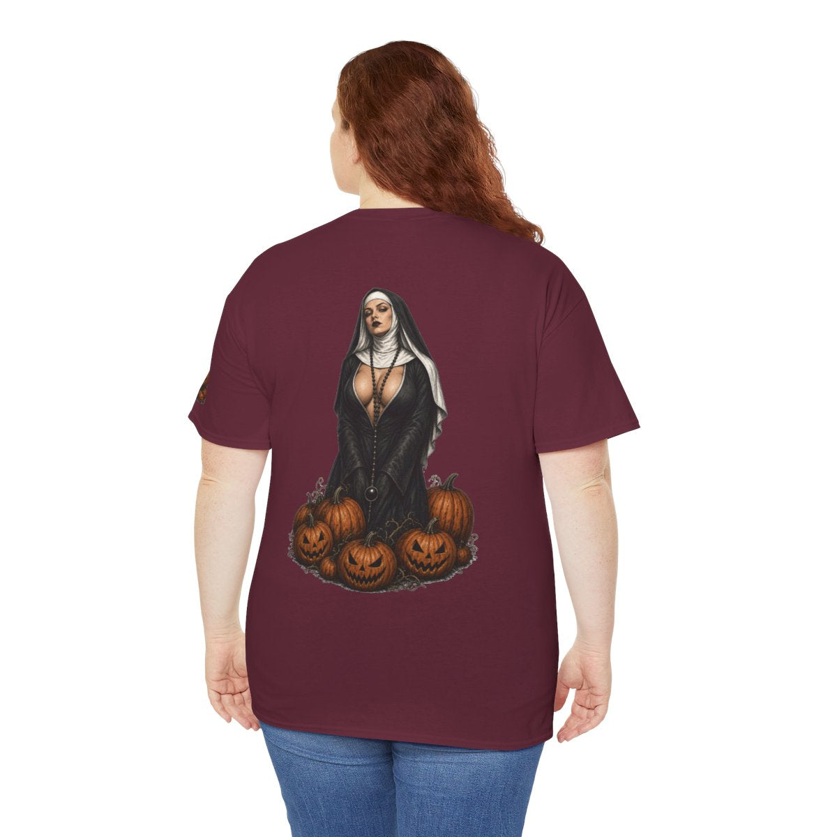 Color: Maroon | Halloween Nun Premium Graphic Tee