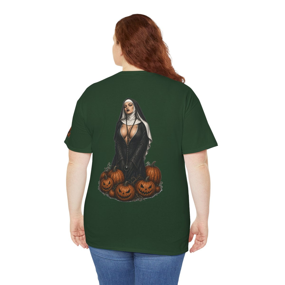 Color: Forest Green | Halloween Nun Premium Graphic Tee