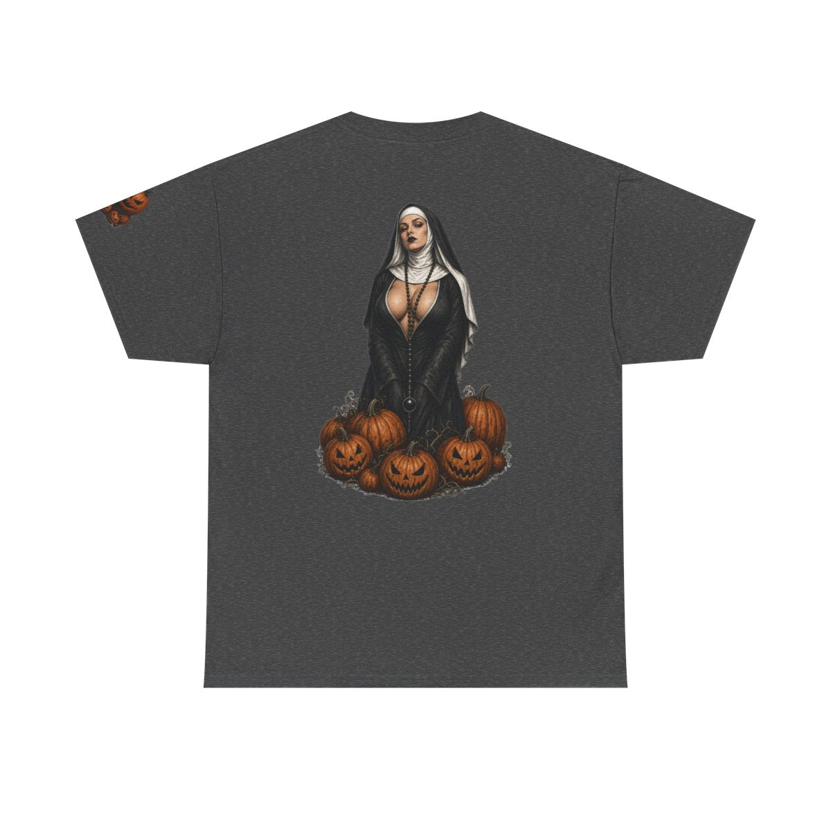 Color: Dark Heather | Halloween Nun Premium Graphic Tee