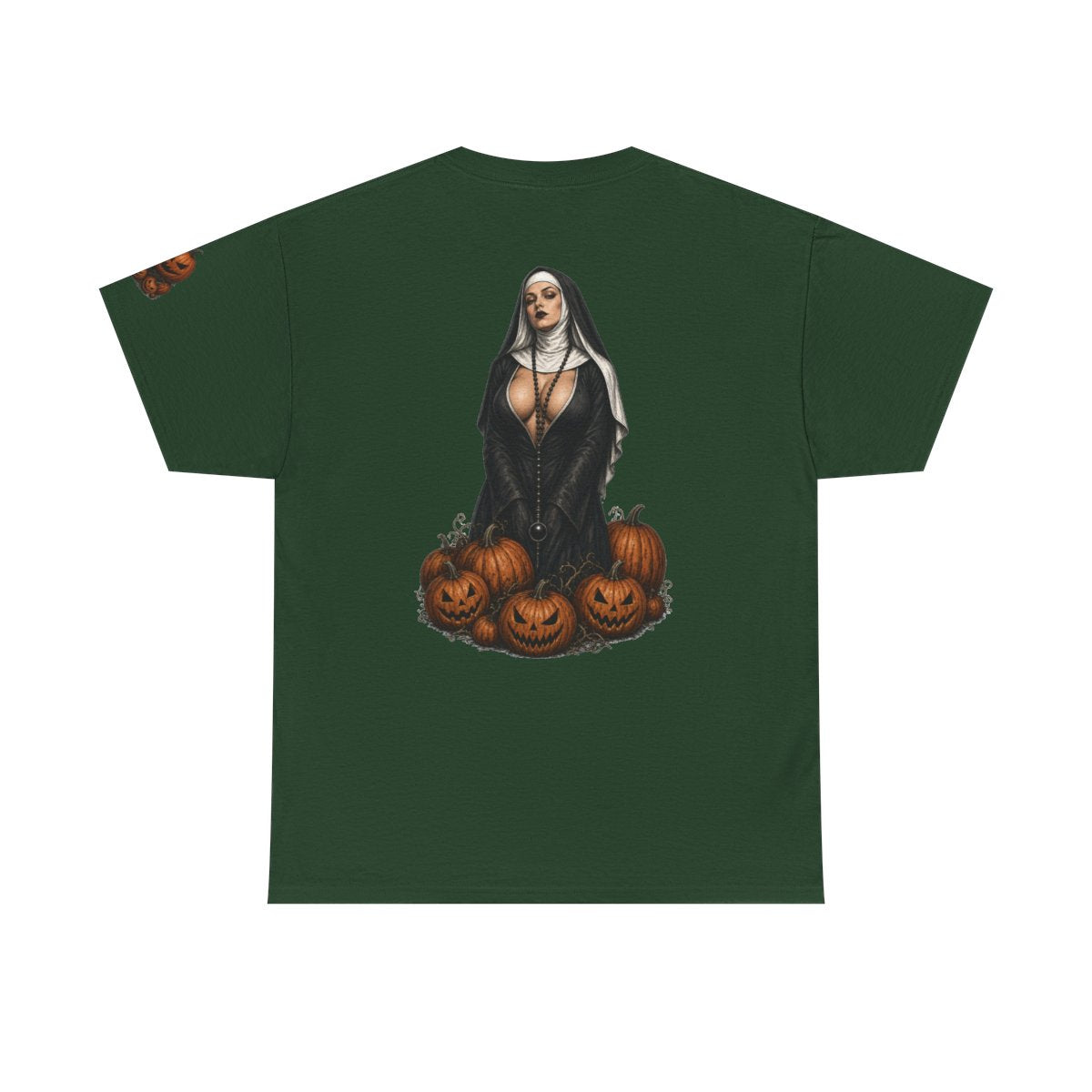 Color: Forest Green | Halloween Nun Premium Graphic Tee