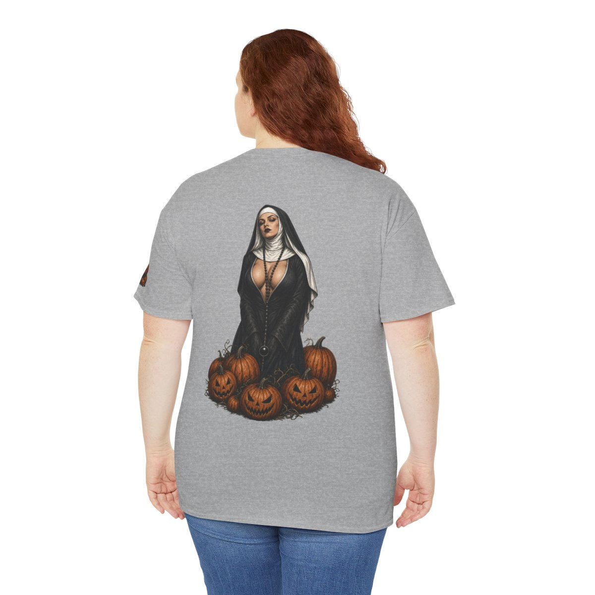Color: Sport Grey | Halloween Nun Premium Graphic Tee