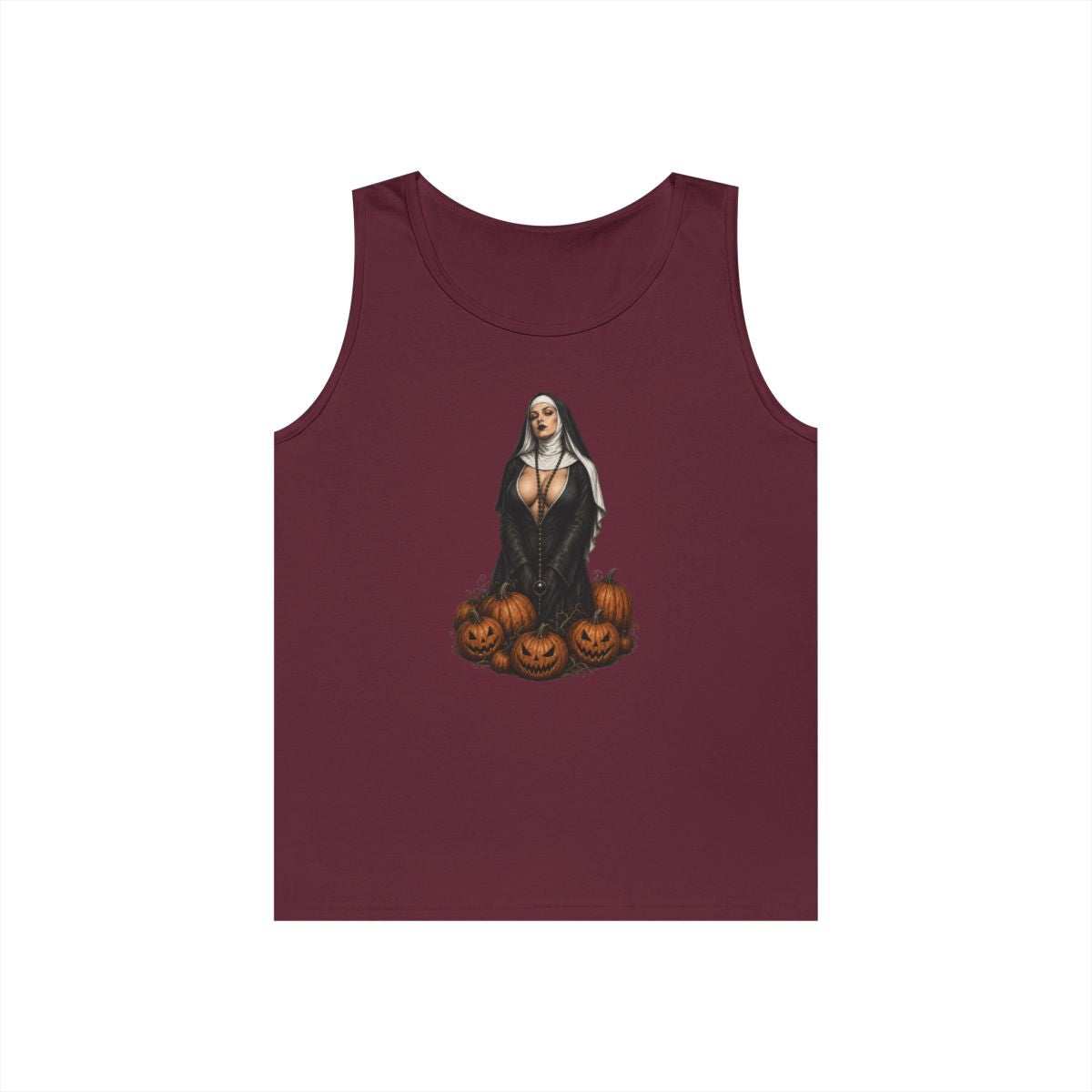 Color: Maroon | Halloween Nun Tank Top