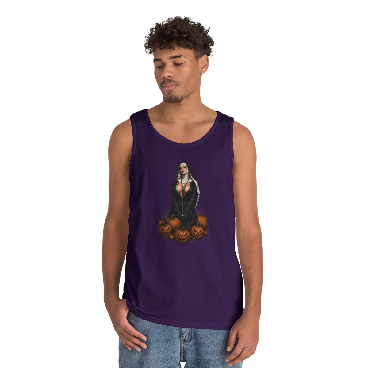 Color: Purple | Halloween Nun Tank Top