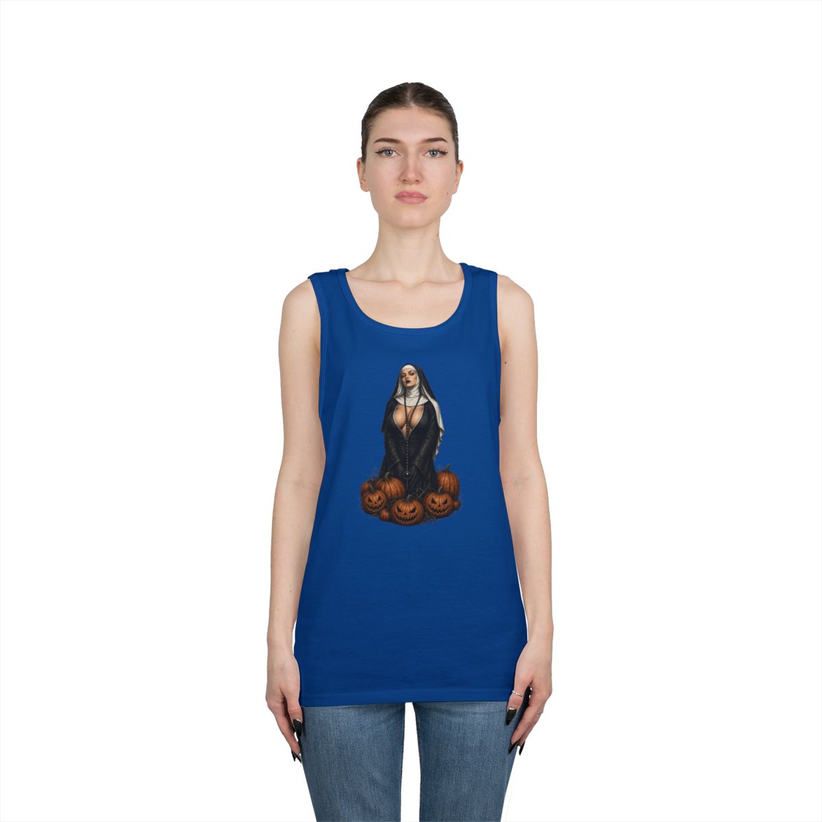 Color: Royal | Halloween Nun Tank Top