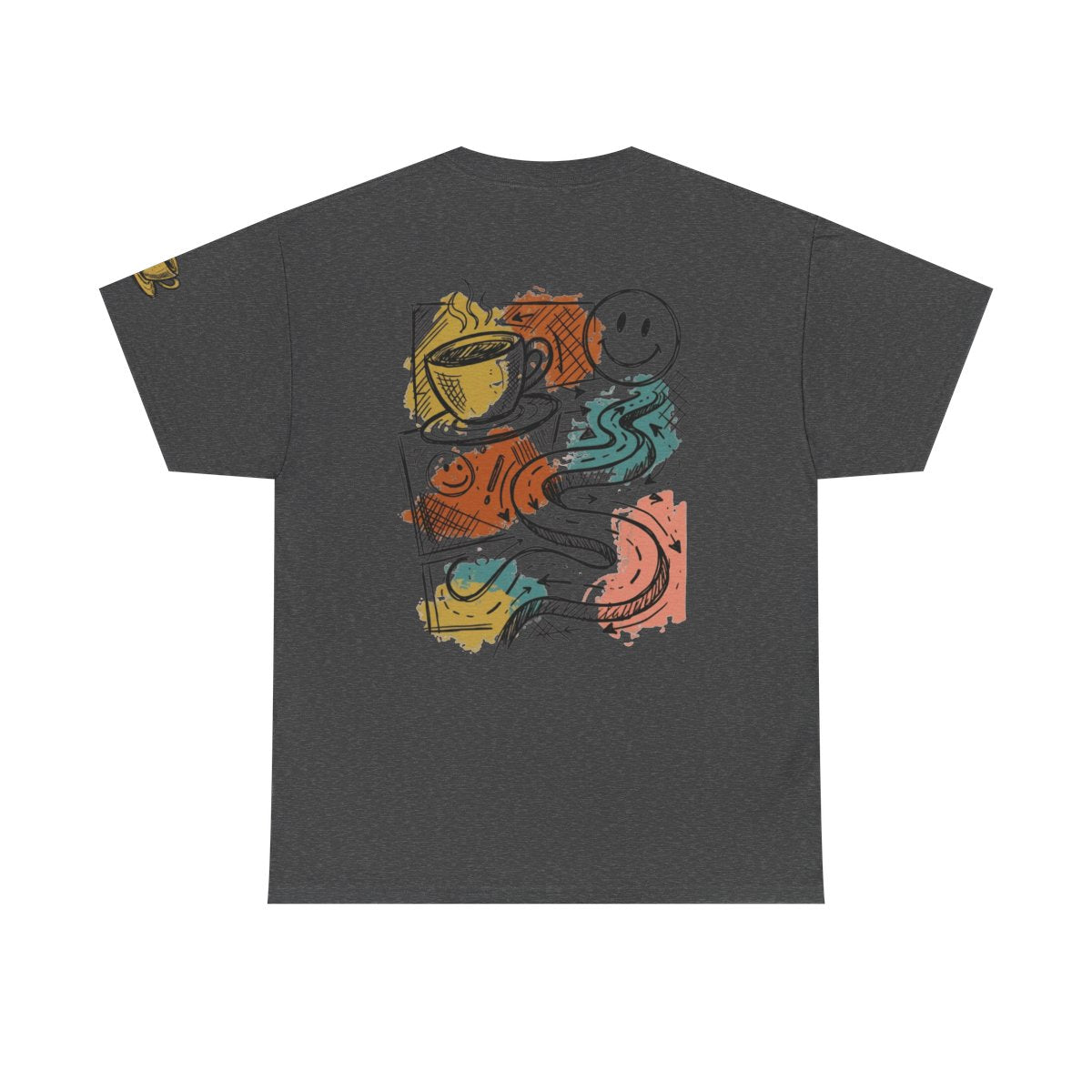 Color: Dark Heather | Happy Coffee Premium Graphic Tee