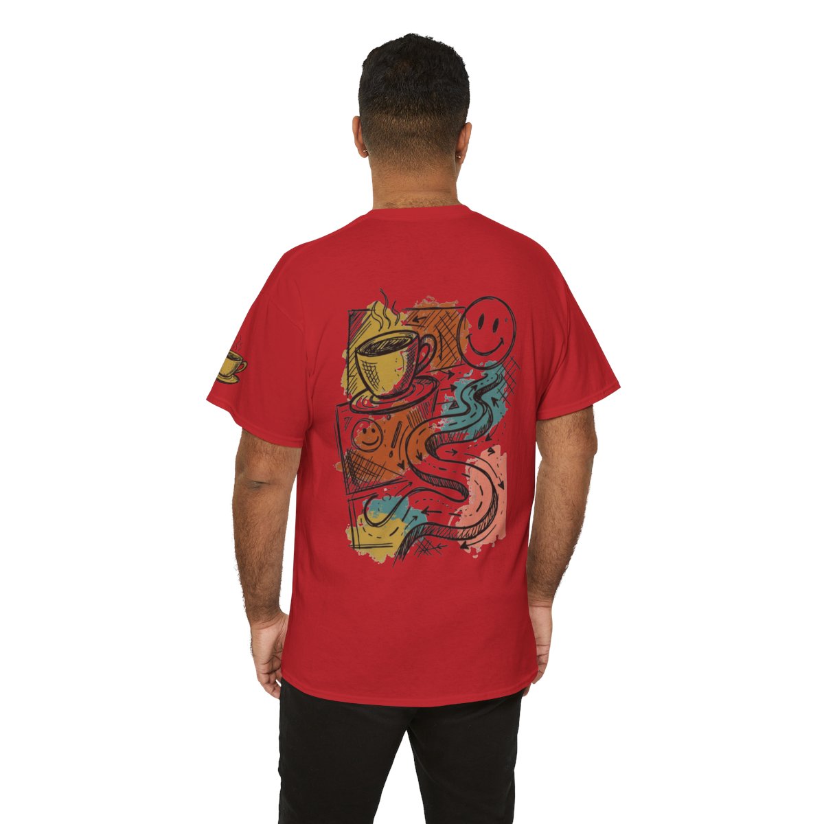 Color: Red | Happy Coffee Premium Graphic Tee