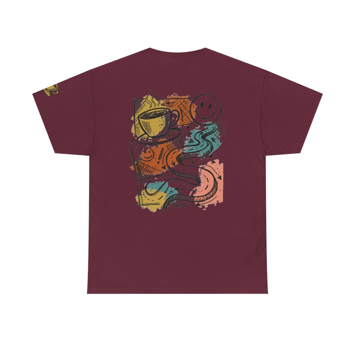 Color: Maroon | Happy Coffee Premium Graphic Tee