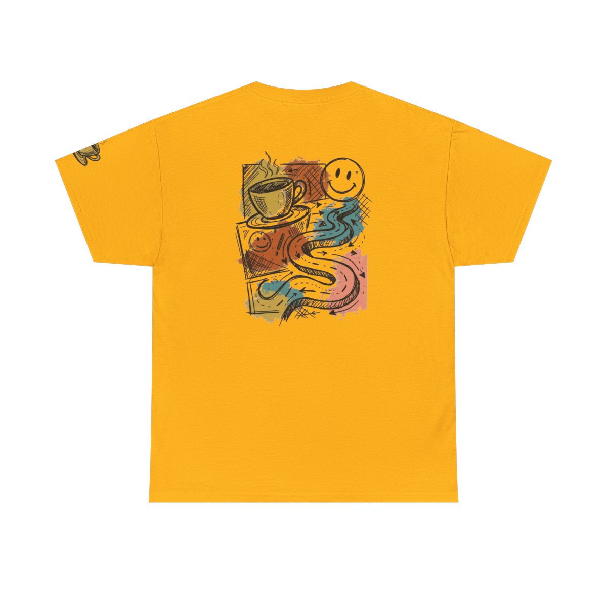 Color: Gold | Happy Coffee Premium Graphic Tee