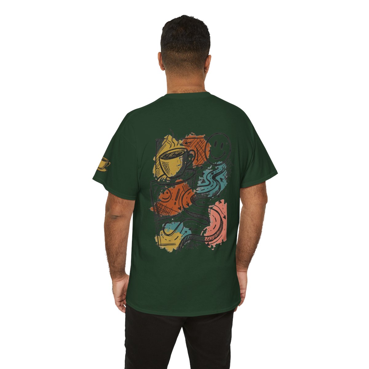 Color: Forest Green | Happy Coffee Premium Graphic Tee