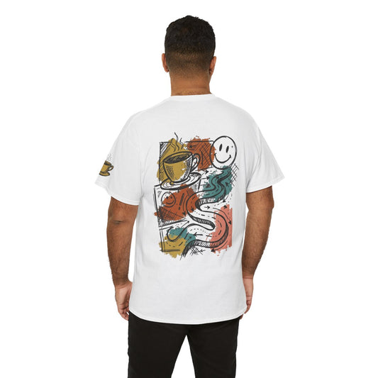 Color: White | Happy Coffee Premium Graphic Tee