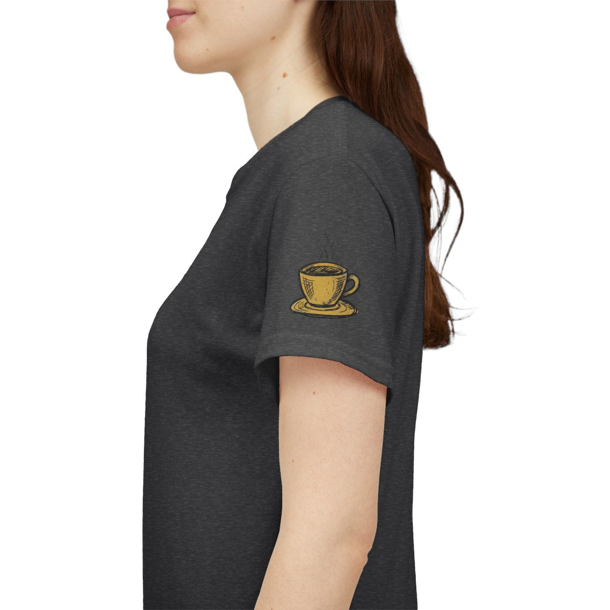 Color: Dark Heather | Happy Coffee Premium Graphic Tee