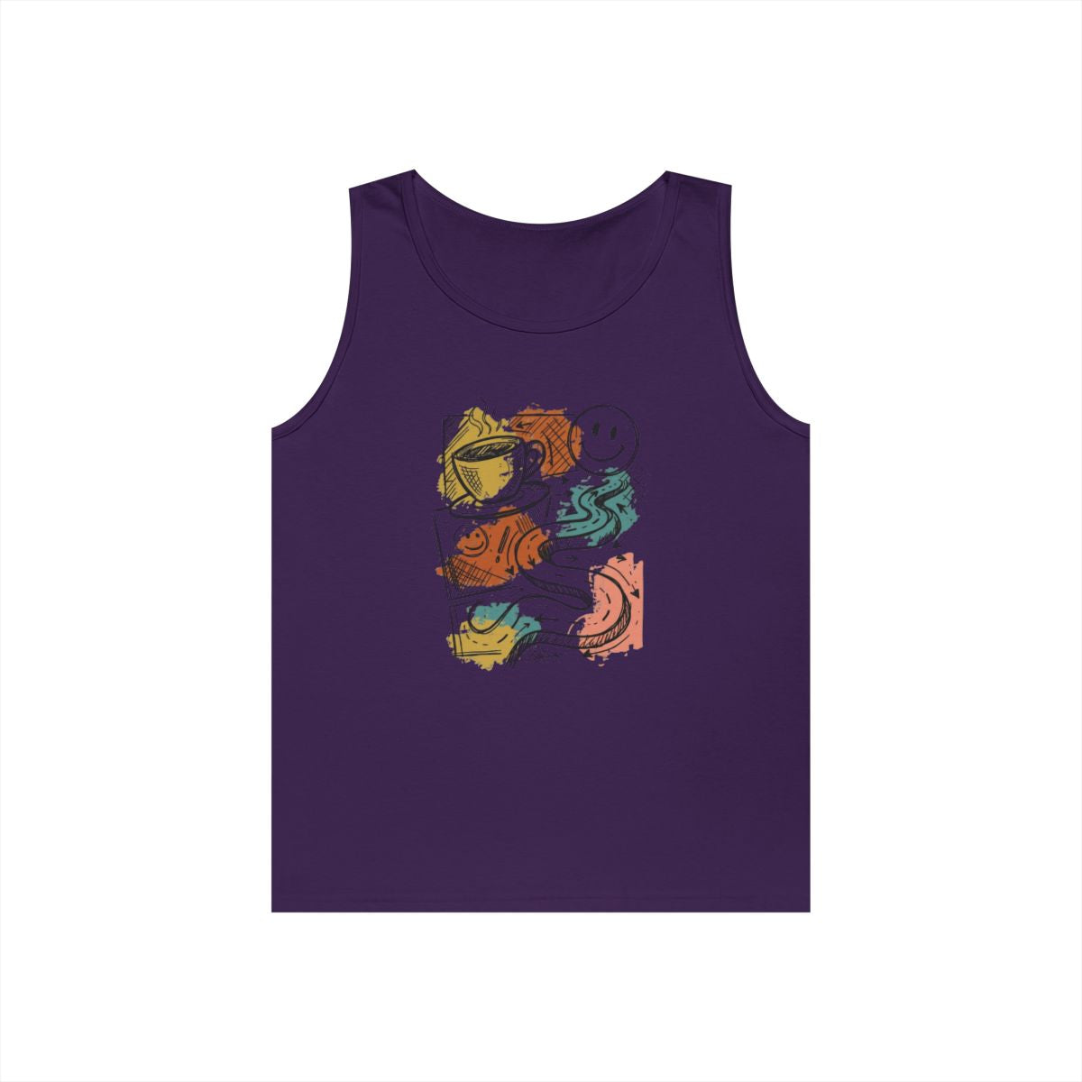 Color: Purple | Happy Coffee Tank Top