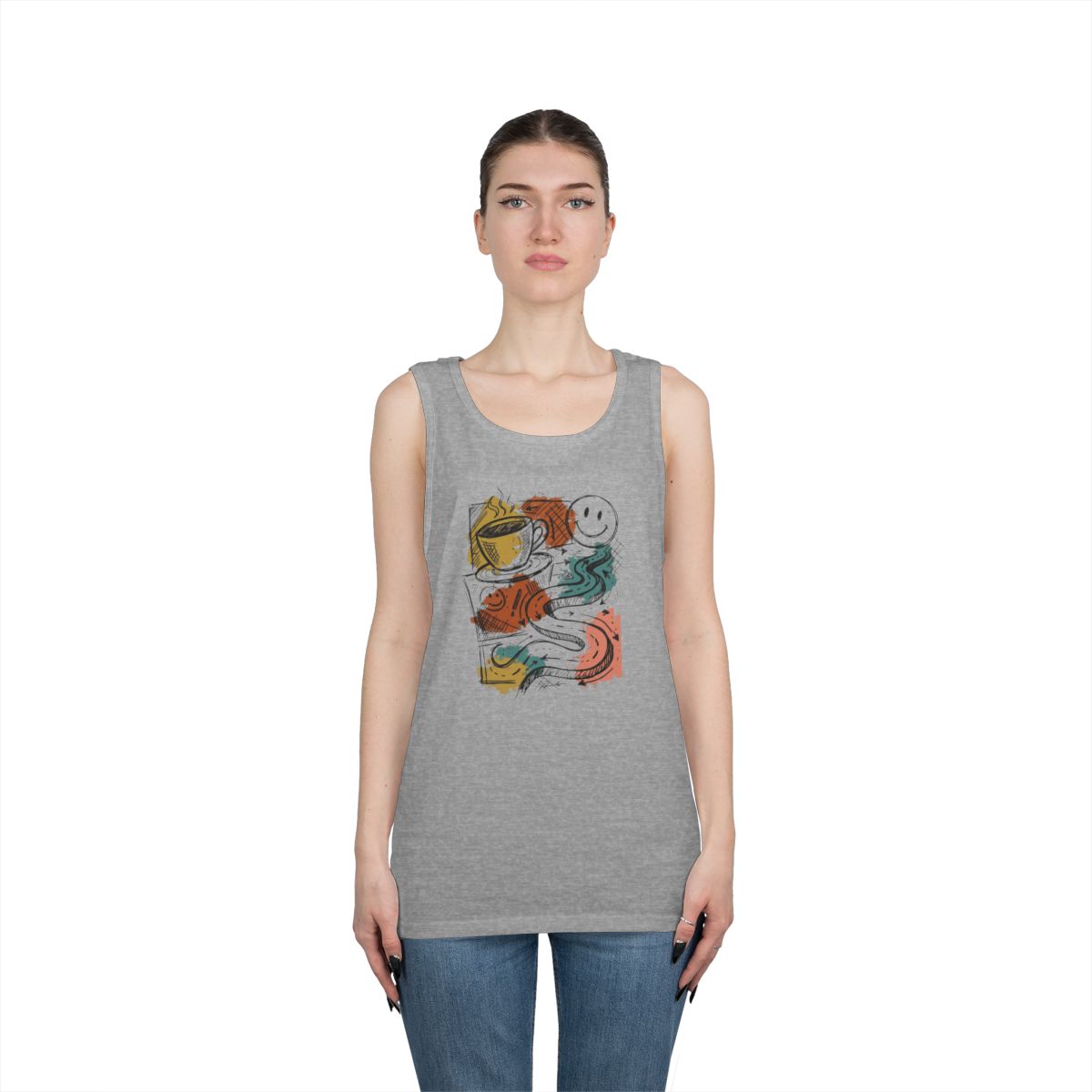 Color: Sport Grey | Happy Coffee Tank Top