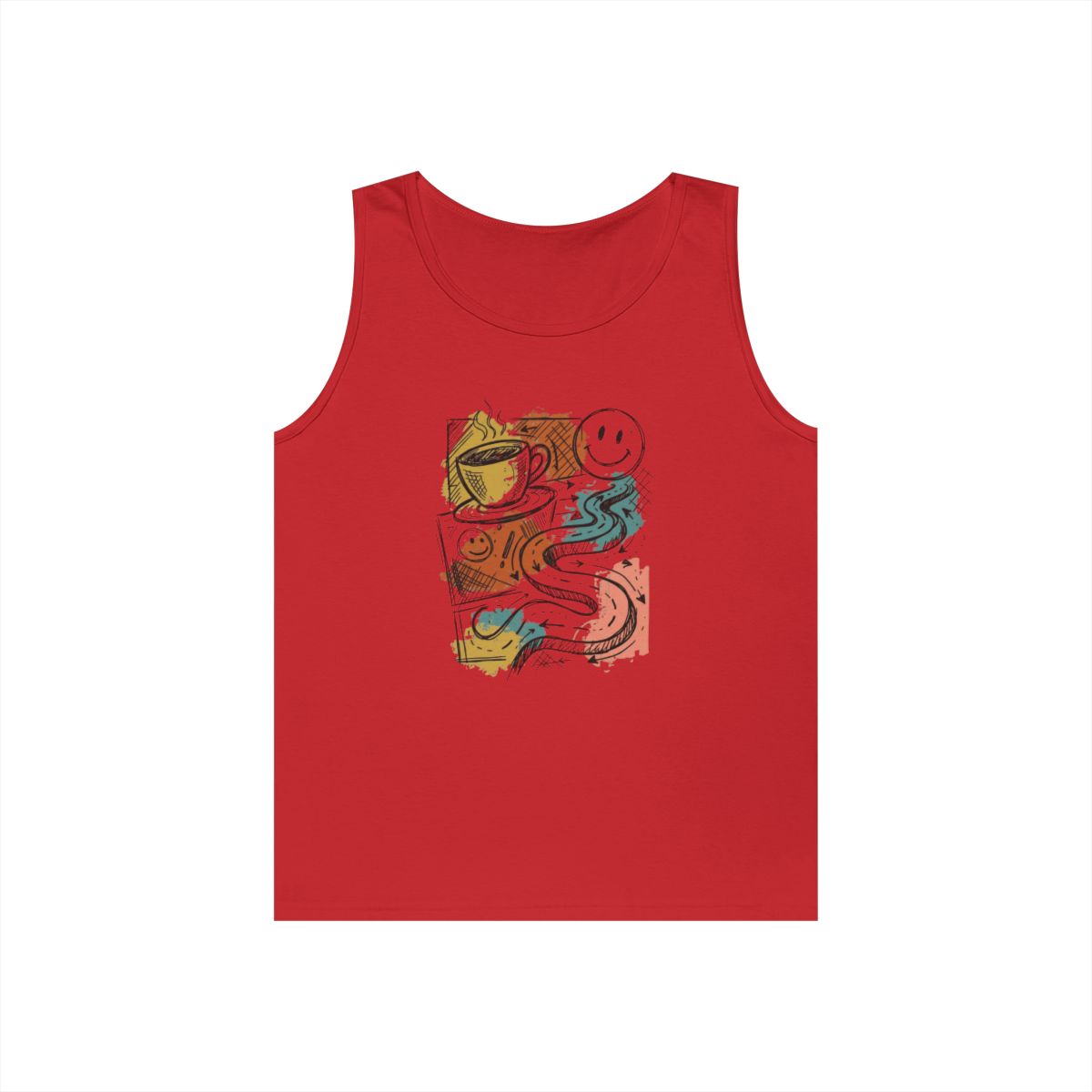 Color: Red | Happy Coffee Tank Top