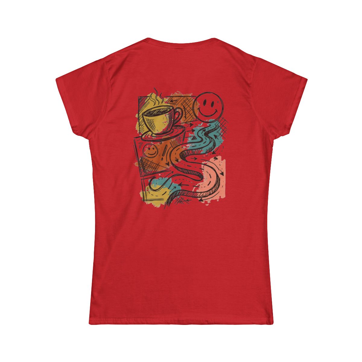 Color: Red | Happy Coffee Women's Tee