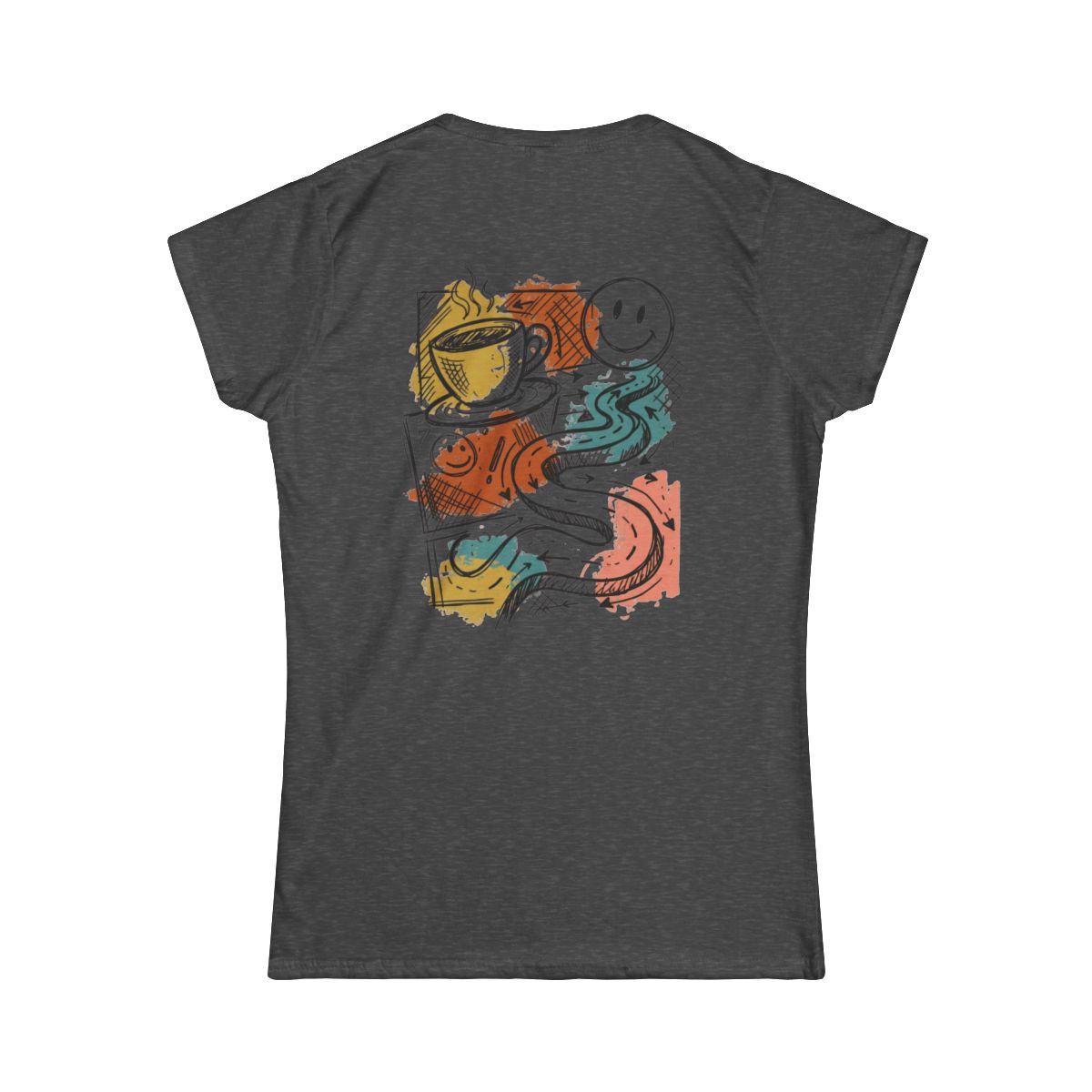 Color: Dark Heather | Happy Coffee Women's Tee
