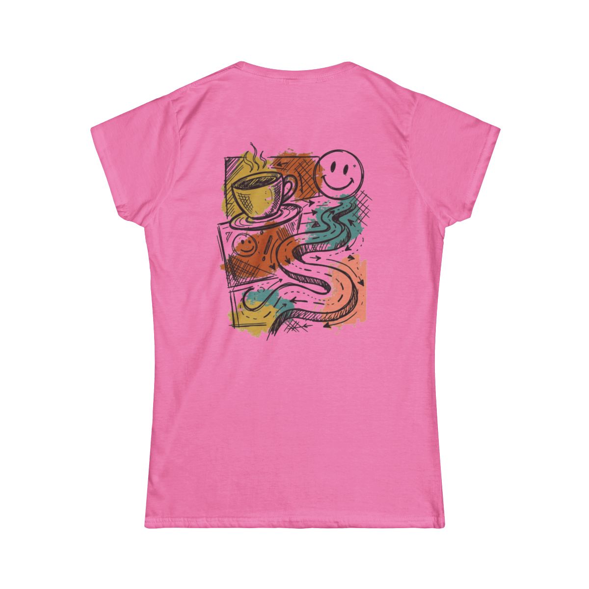 Color: Azalea | Happy Coffee Women's Tee