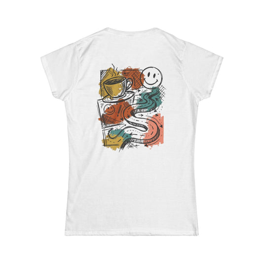 Color: White | Happy Coffee Women's Tee