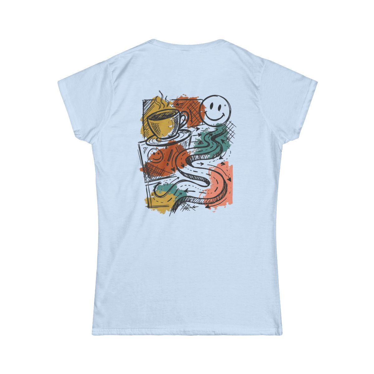 Color: Light Blue | Happy Coffee Women's Tee