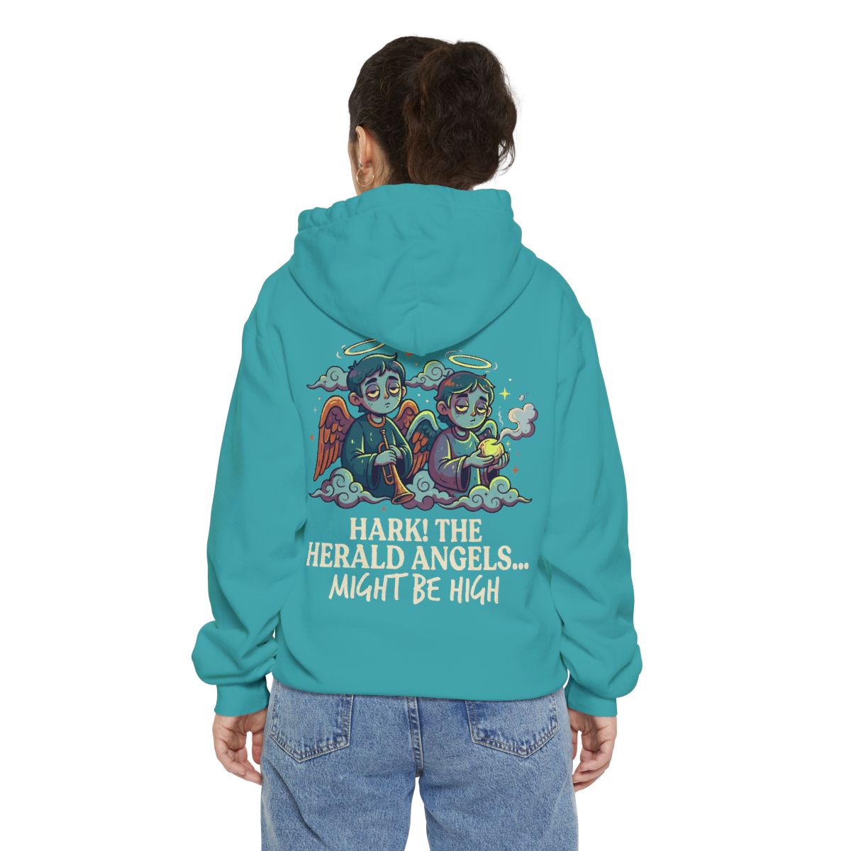 Color: Seafoam | Hark The Herald Angels Garment-Dyed Hoodie