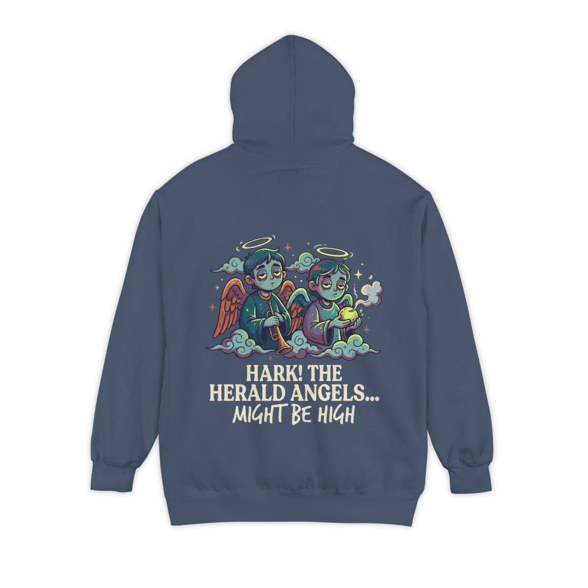 Color: Denim | Hark The Herald Angels Garment-Dyed Hoodie