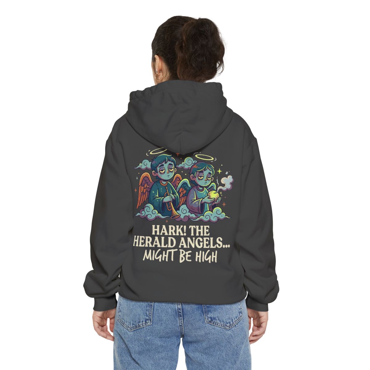 Color: Pepper | Hark The Herald Angels Garment-Dyed Hoodie