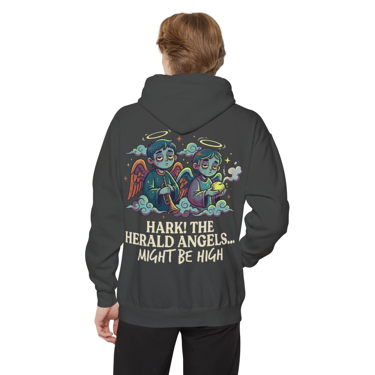 Color: Pepper | Hark The Herald Angels Garment-Dyed Hoodie