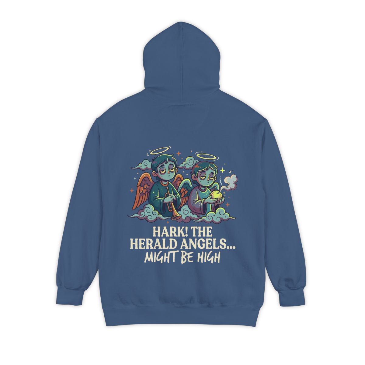 Color: True Navy | Hark The Herald Angels Garment-Dyed Hoodie