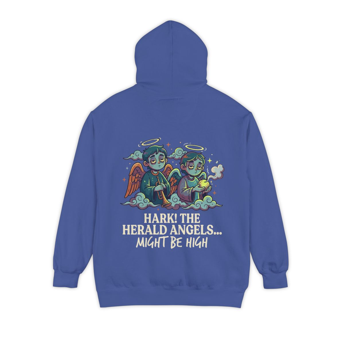 Color: Flo Blue | Hark The Herald Angels Garment-Dyed Hoodie