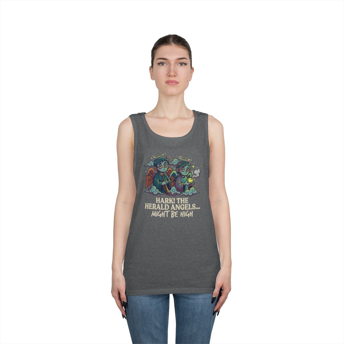 Color: Graphite Heather | Hark The Herald Angels Tank Top