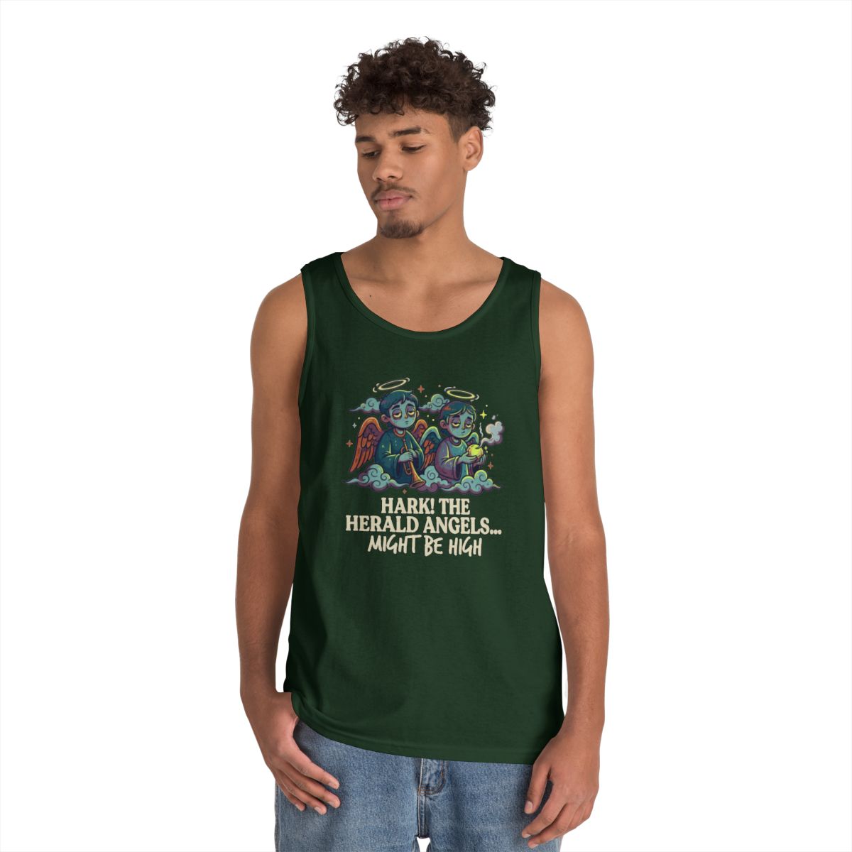 Color: Forest Green | Hark The Herald Angels Tank Top