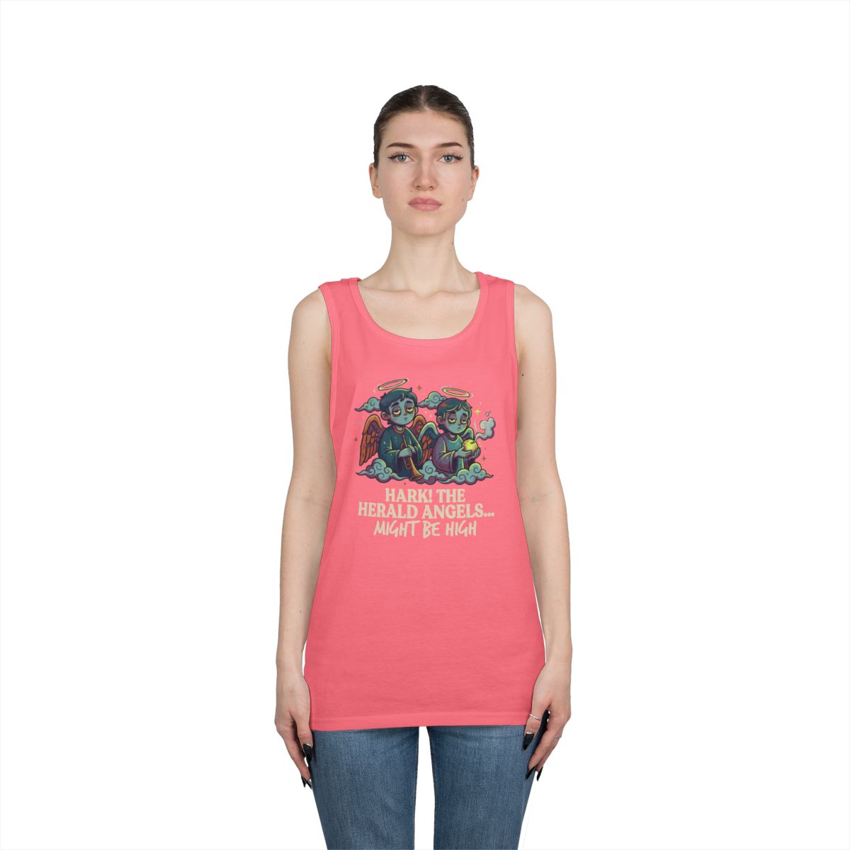 Color: Safety Pink | Hark The Herald Angels Tank Top