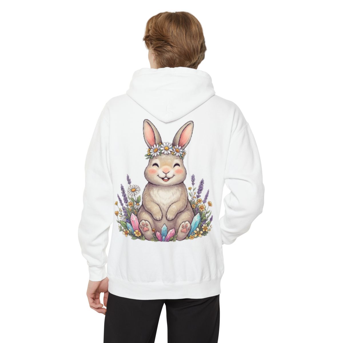 Color: White | Hippy Bunny Garment-Dyed Hoodie
